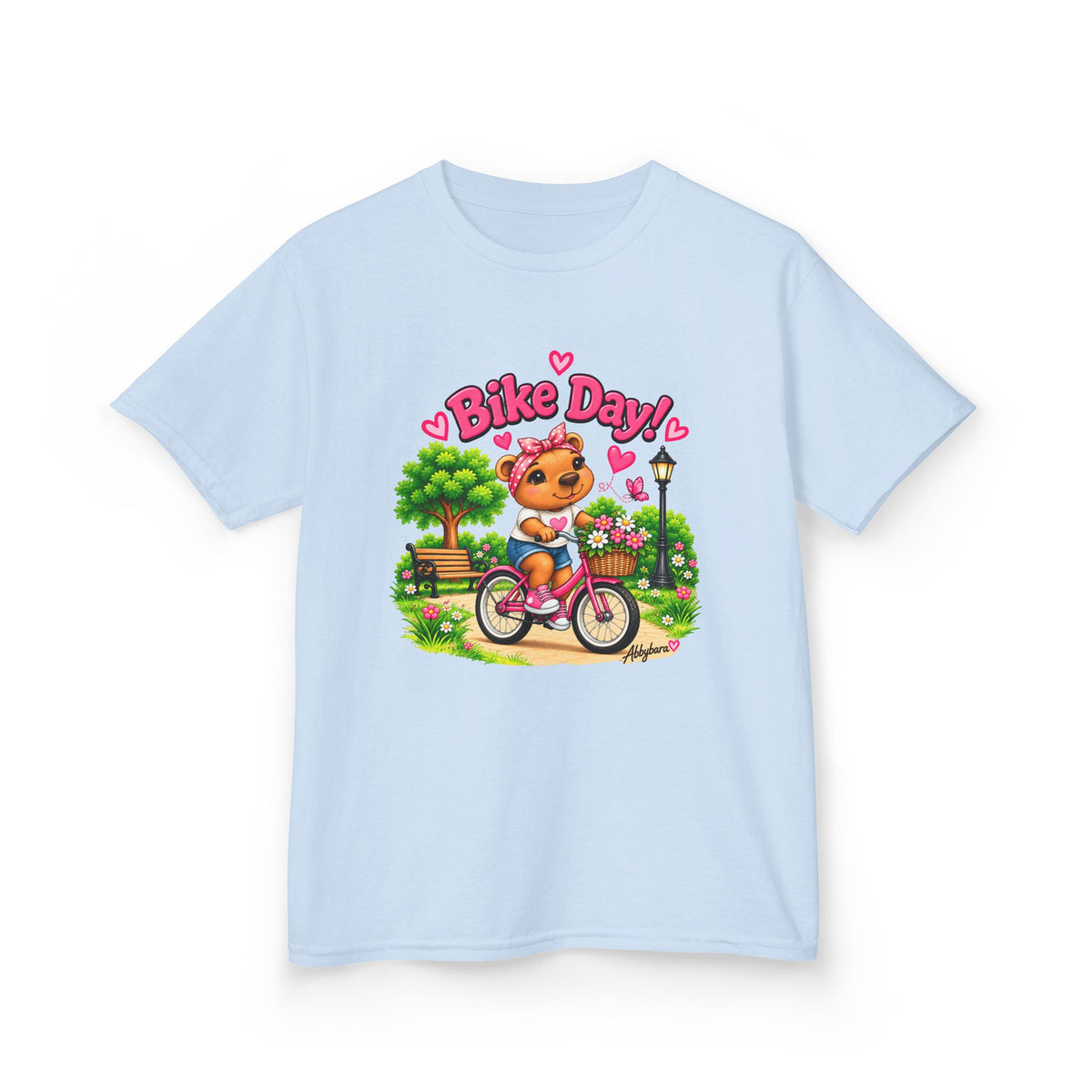 Abbybara™ Bike Day Kids T-Shirt | Cute Bicycle Shirt for Girls