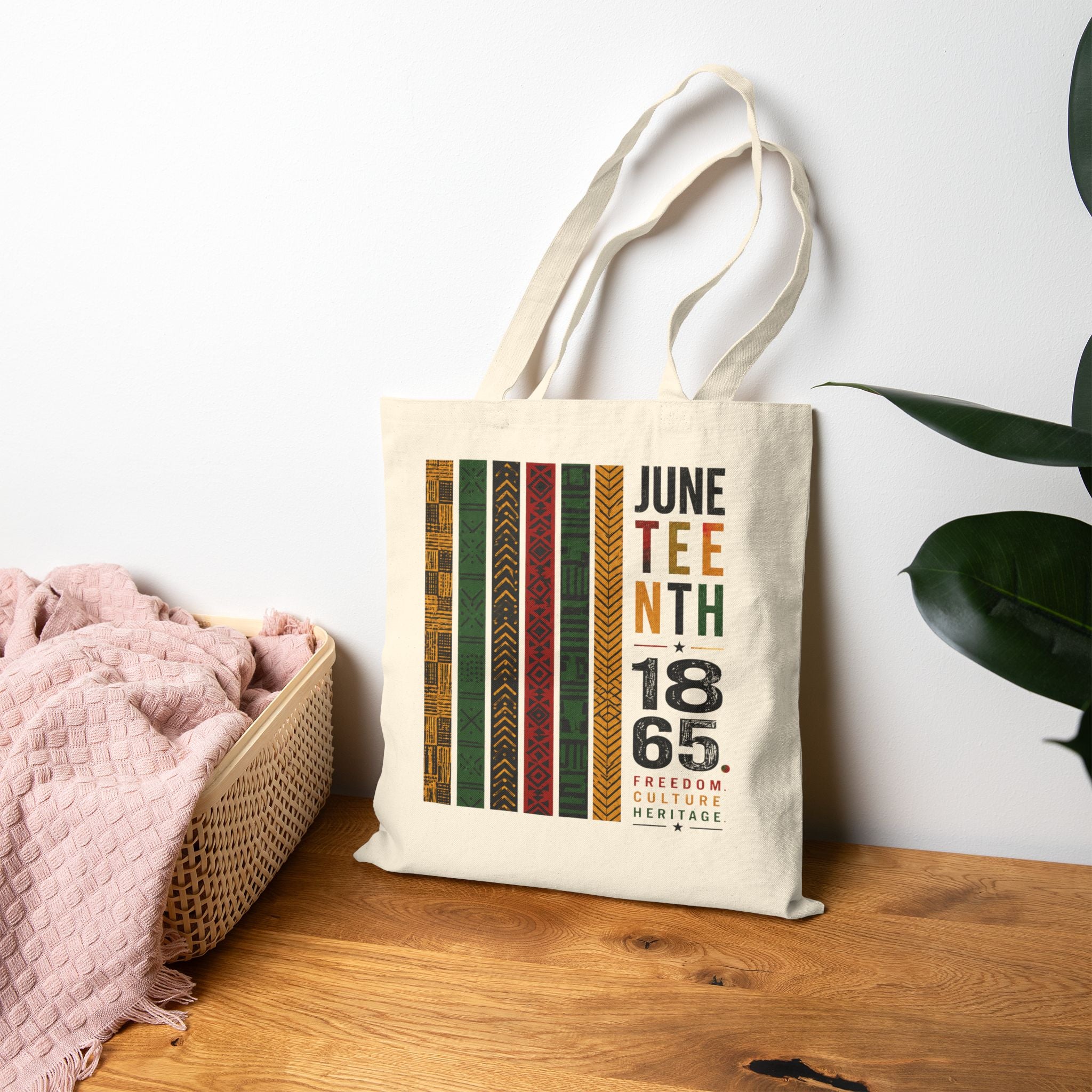 Juneteenth African Ribbon Tote