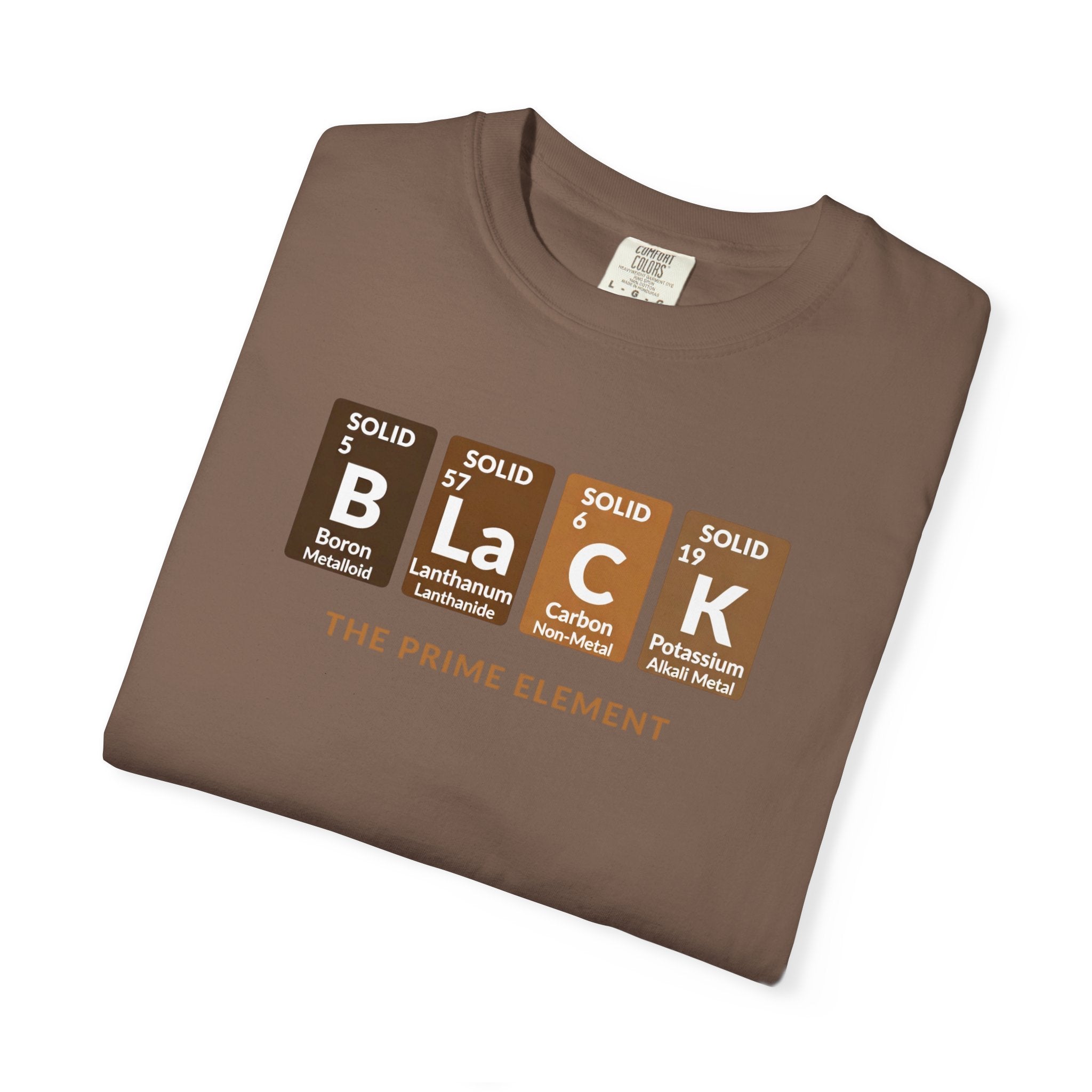 BLACK Tee — Elemental Periodic-Style Graphic T-Shirt