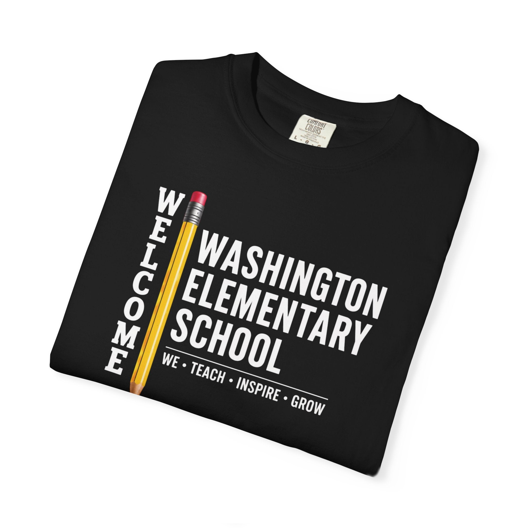 Washington Elementary School Welcome T-Shirt — 'Welcome' Pencil Design