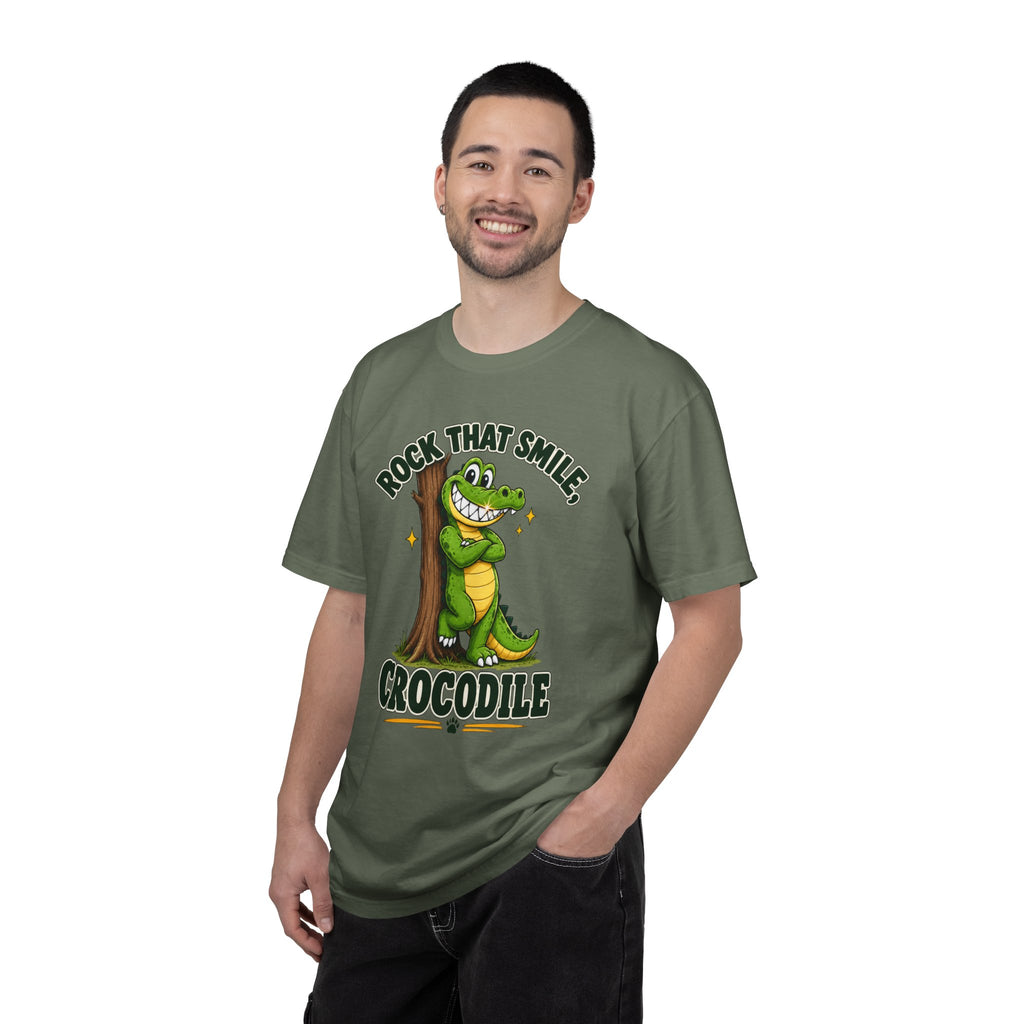Rock That Smile Crocodile Adult Tee – Fun Graphic Crocodile Shirt
