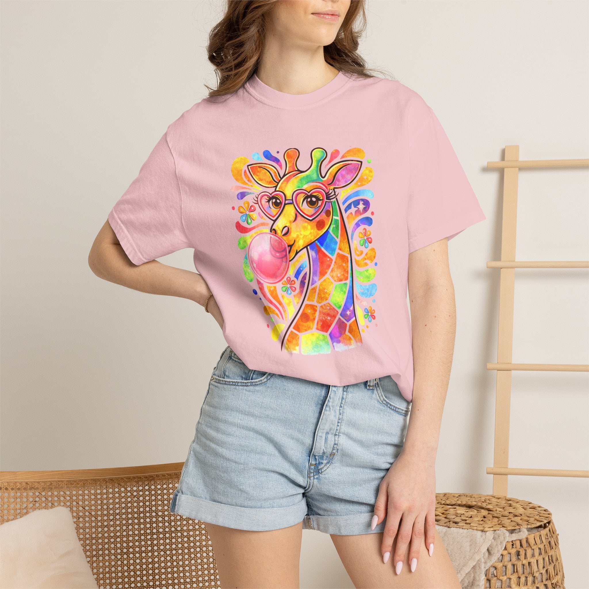 Colorful Bubblegum Giraffe T-Shirt