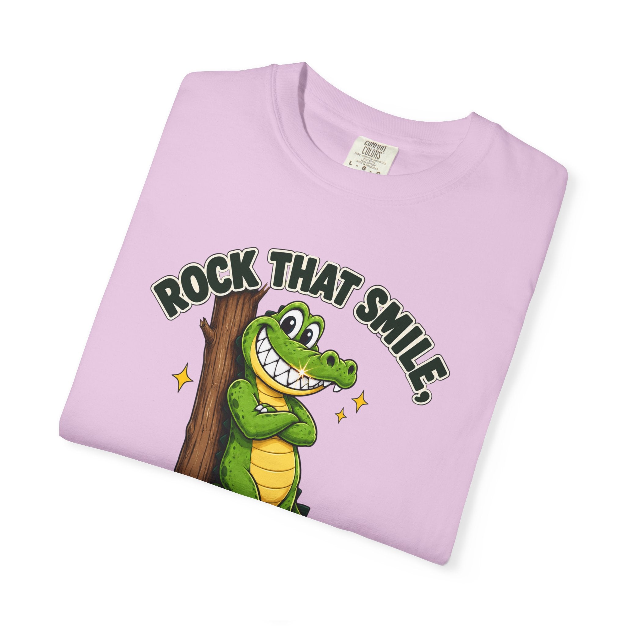 Rock That Smile Crocodile Adult Tee – Fun Graphic Crocodile Shirt