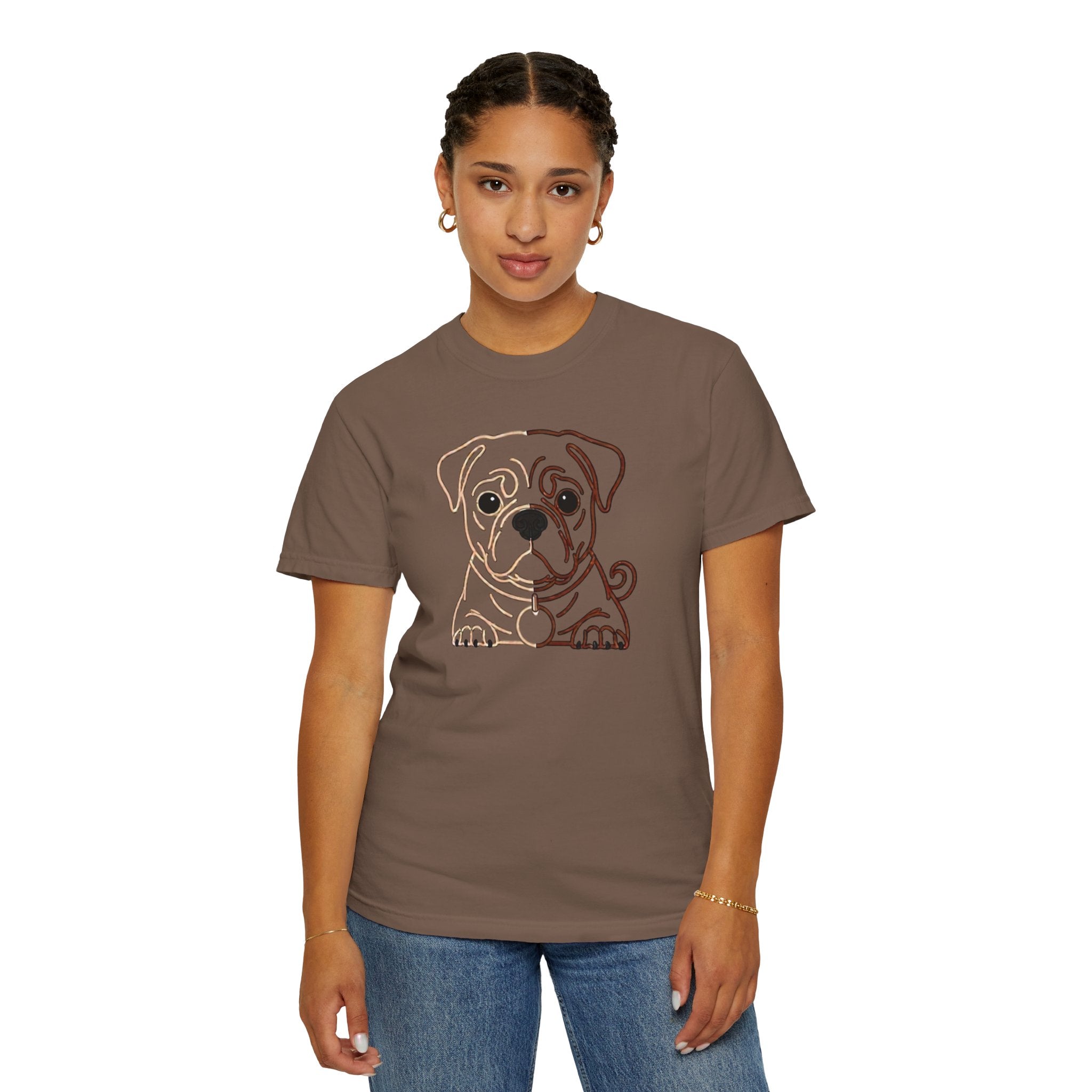 Bulldog Line Art T-Shirt – Cute Minimal Dog Graphic Tee