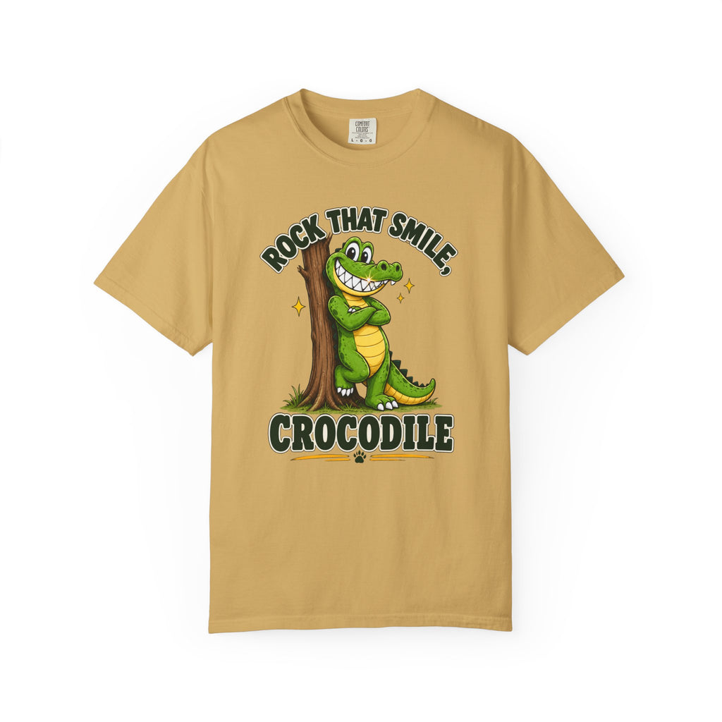 Rock That Smile Crocodile Adult Tee – Fun Graphic Crocodile Shirt