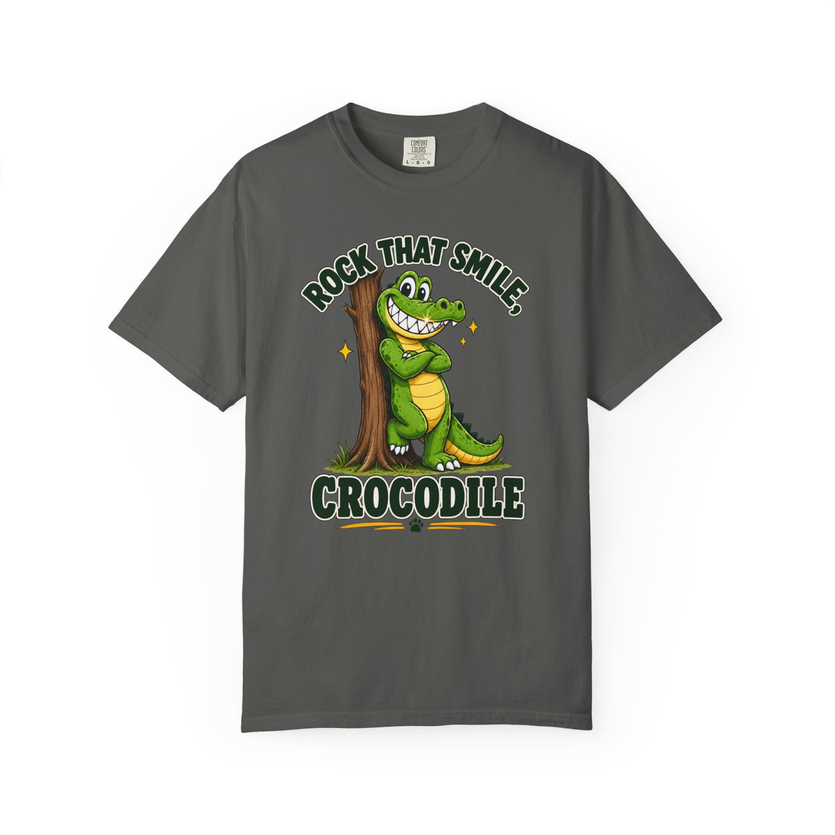 Rock That Smile Crocodile Adult Tee – Fun Graphic Crocodile Shirt