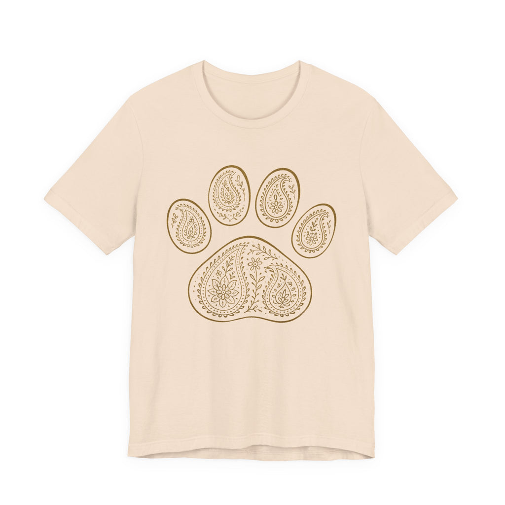 Gold Paisley Paw Print Tee