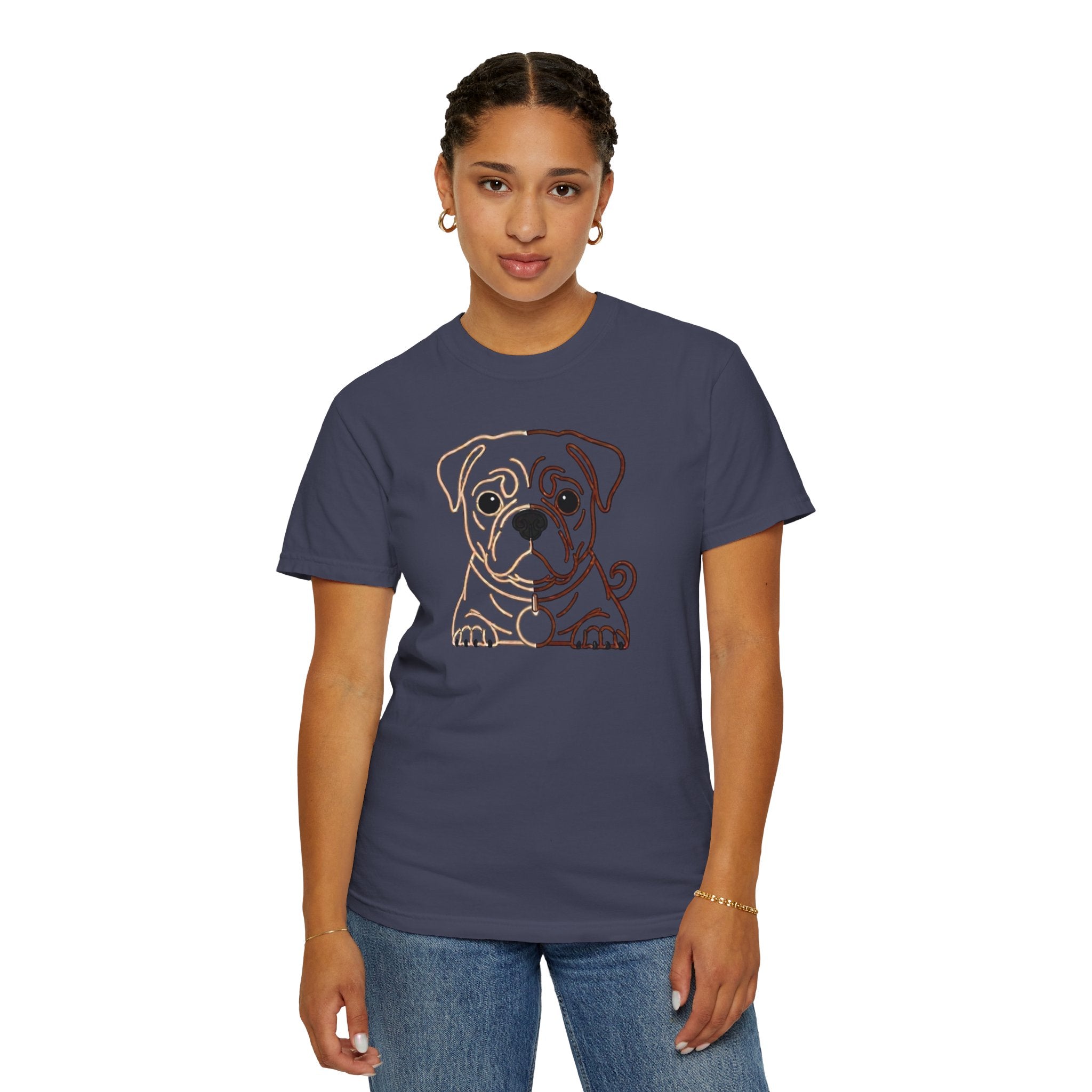 Bulldog Line Art T-Shirt – Cute Minimal Dog Graphic Tee