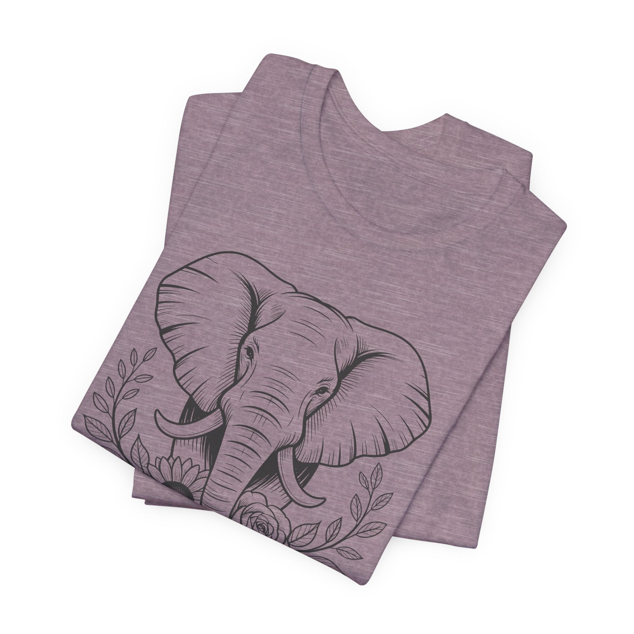 Elephant & Floral Strength T-Shirt — "Strength Meets Beauty"