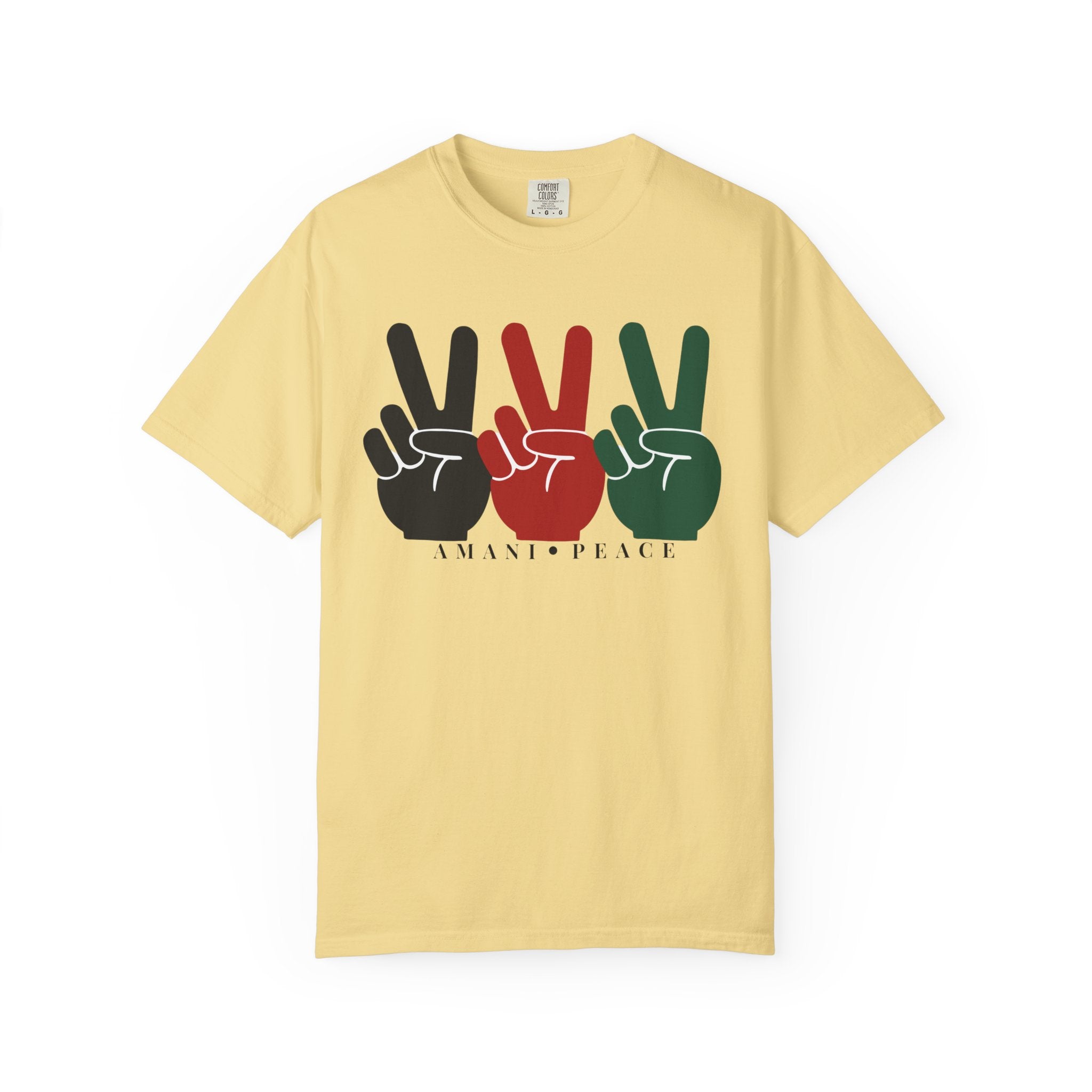 Peace Sign Trio T-Shirt — Black Red Green Retro Vibes