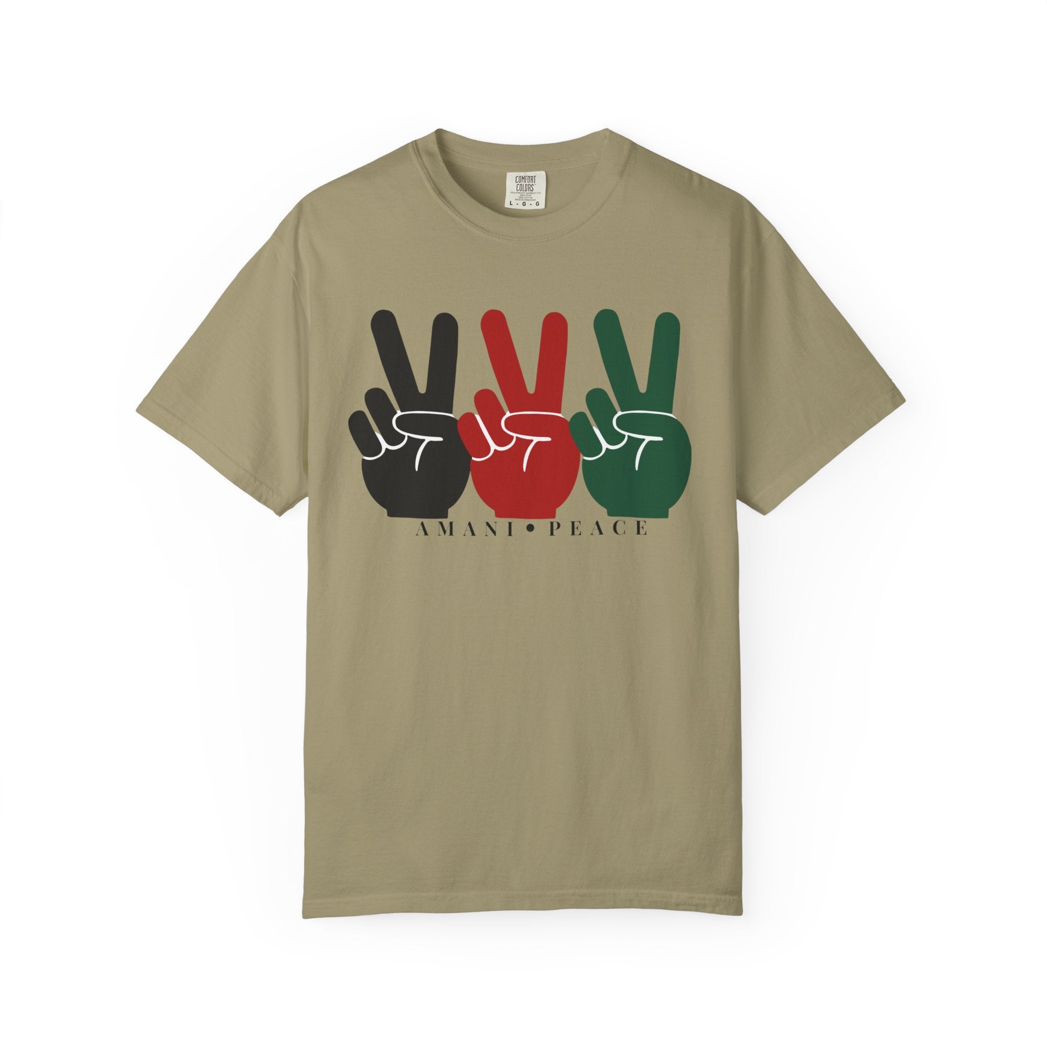 Peace Sign Trio T-Shirt — Black Red Green Retro Vibes