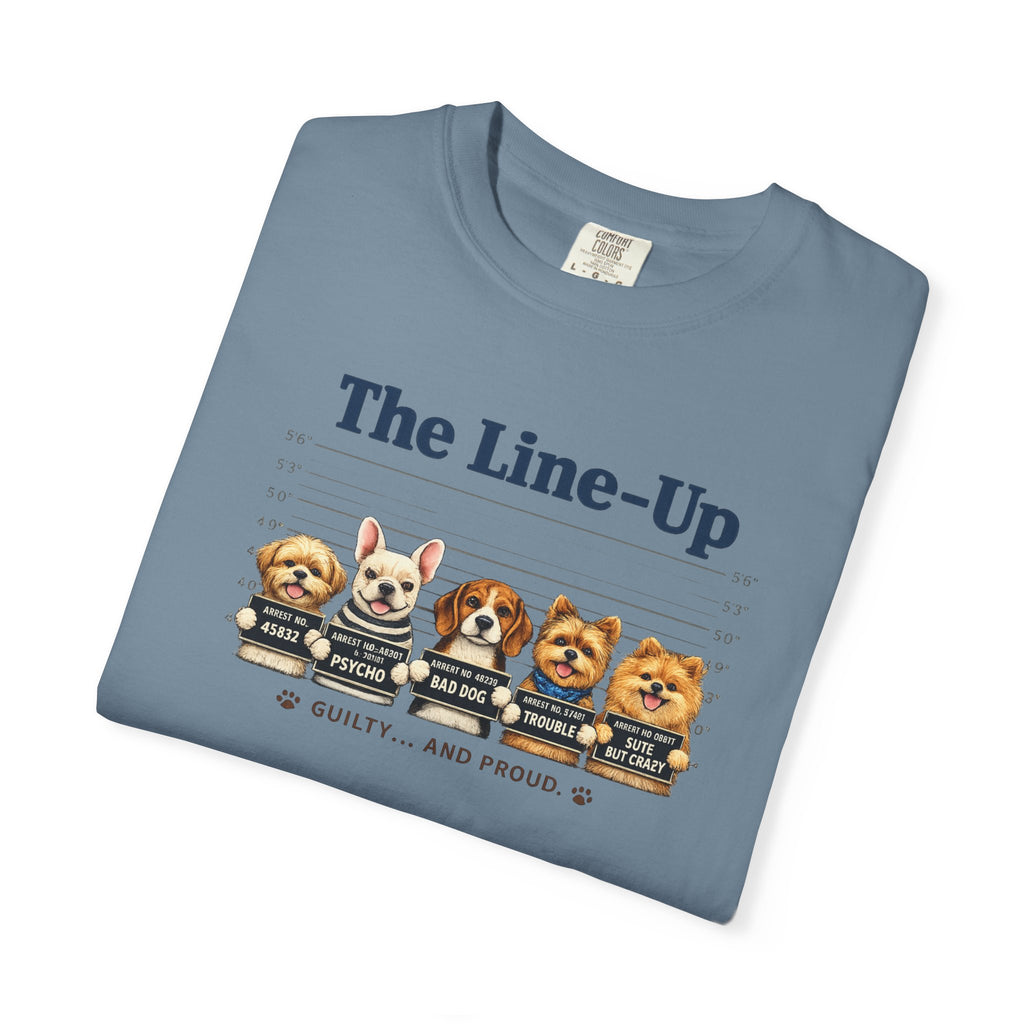 The Line-Up Cute Dog Mugshot T-Shirt — "Guilty and Adorable"