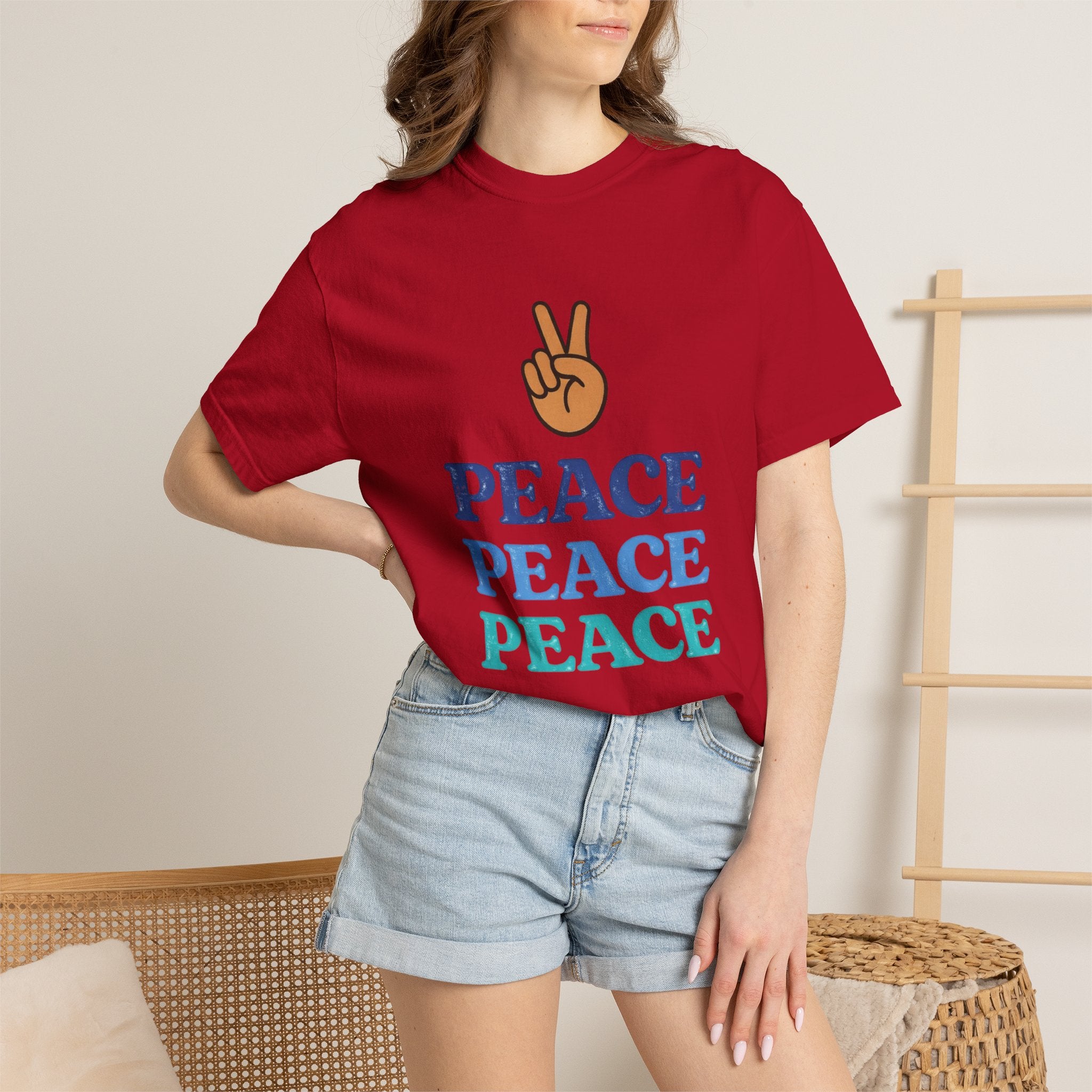 Peace Peace Peace T-Shirt — Retro Peace Sign Graphic Tee