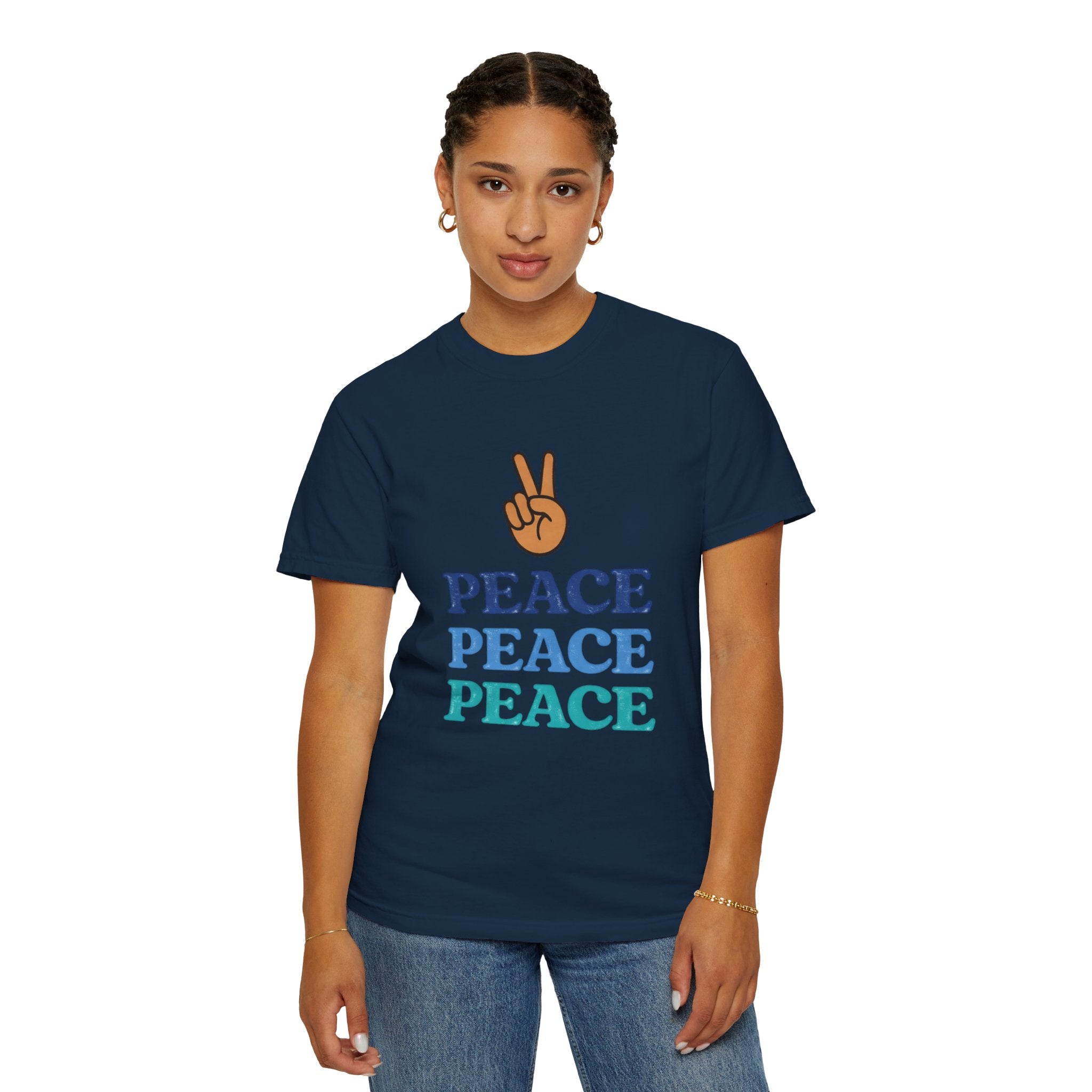 Peace Peace Peace T-Shirt — Retro Peace Sign Graphic Tee