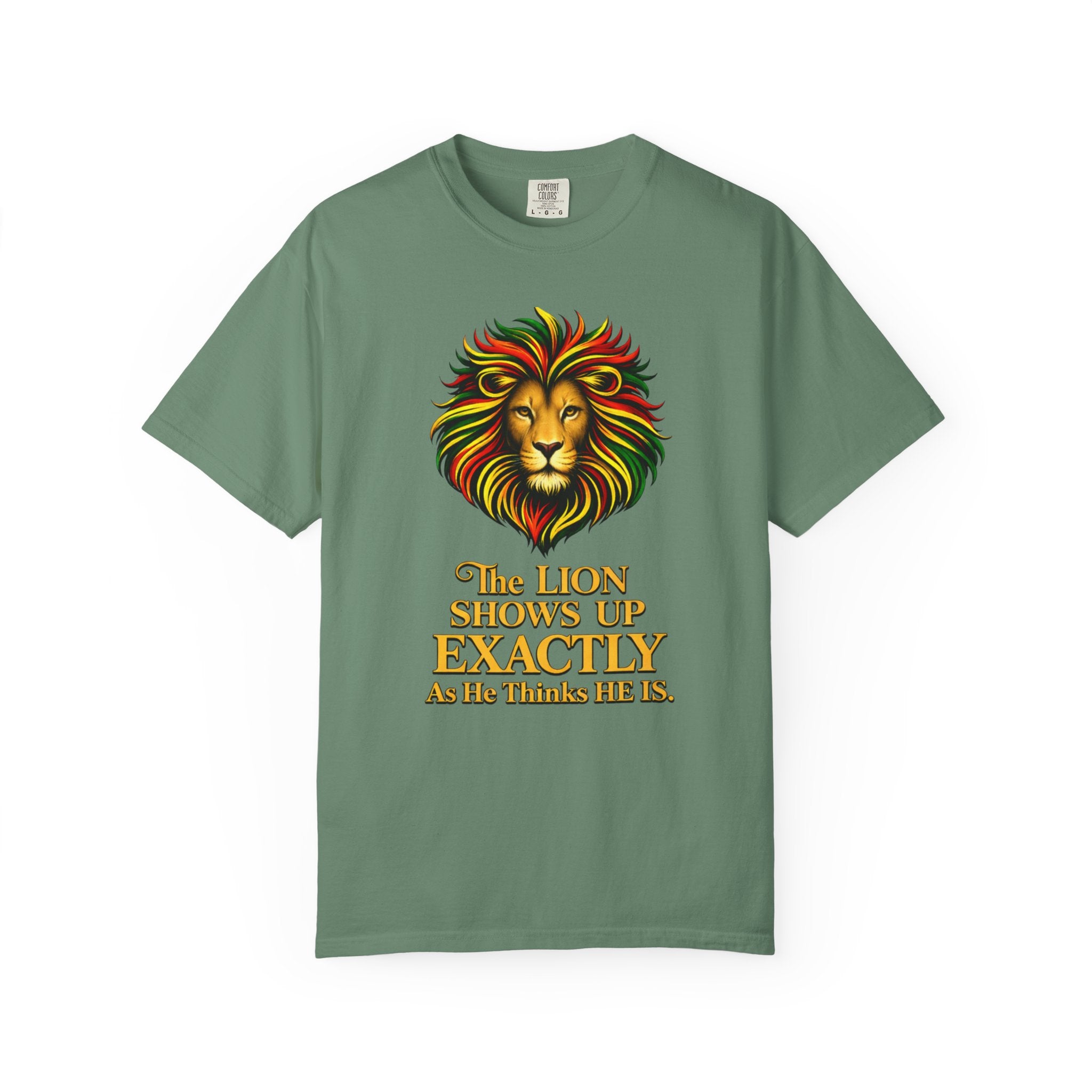 Lion T-Shirt — "The Lion Shows Up Exactly As He Thinks He Is" BLACK COLLECTION