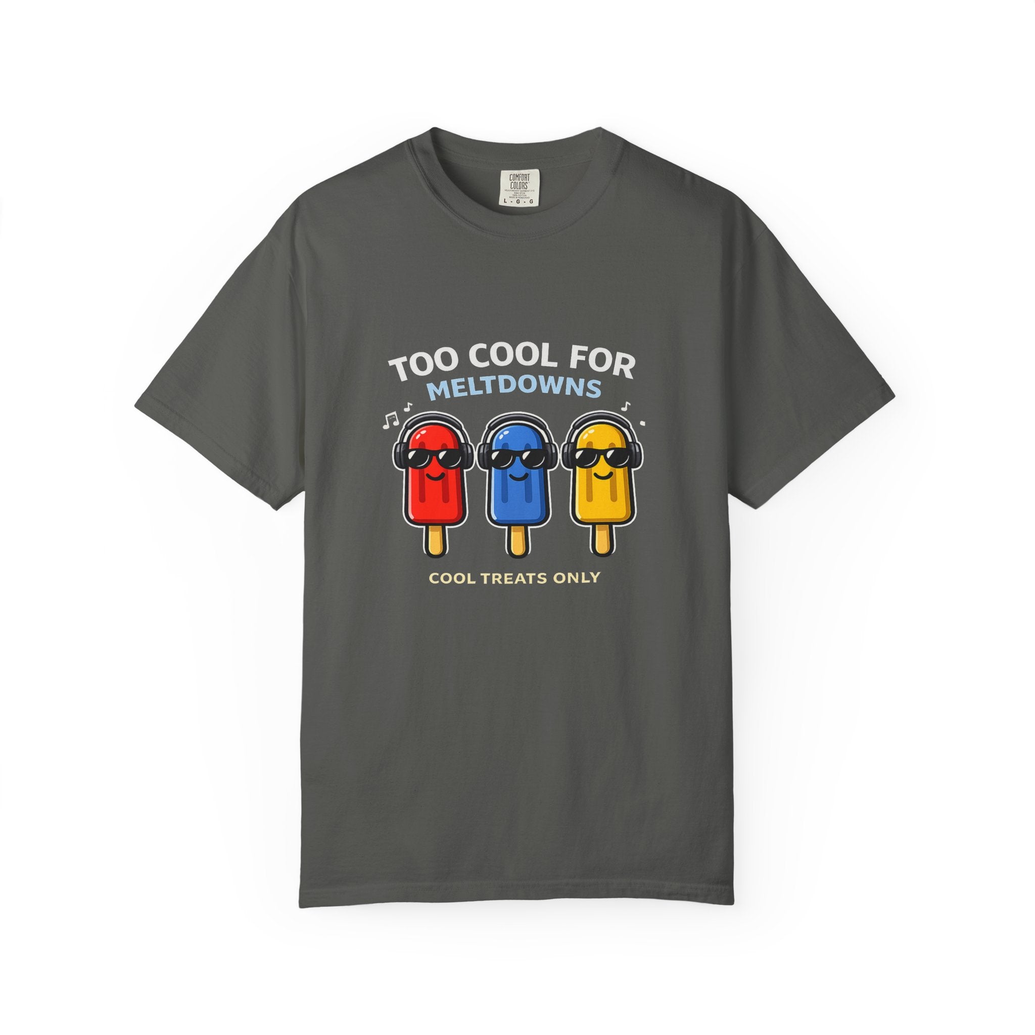3 Cool Popsicles Graphic T-Shirt — "Too Cool for Meltdowns" Summer Tee