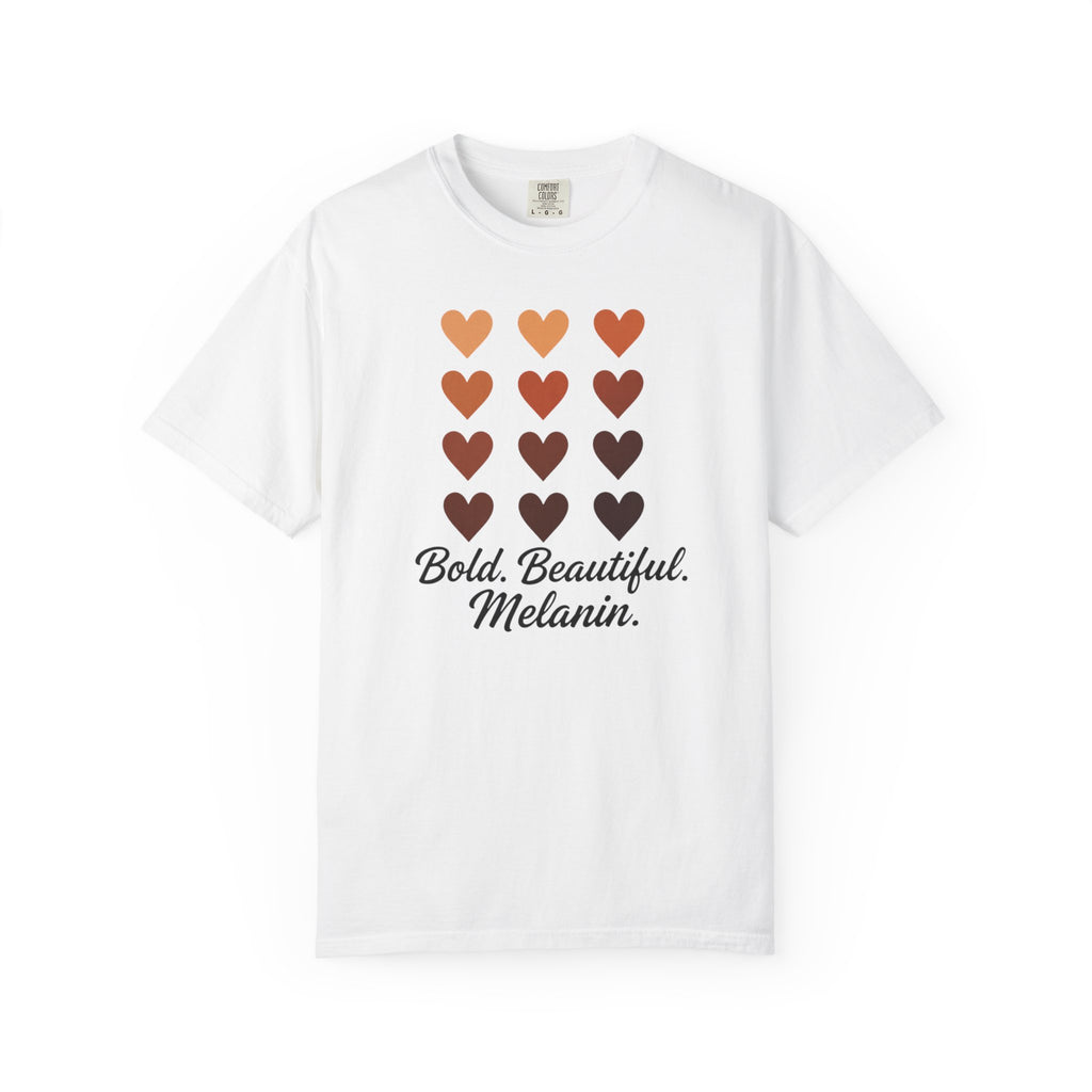 Bold Beautiful Melanin Hearts Tee