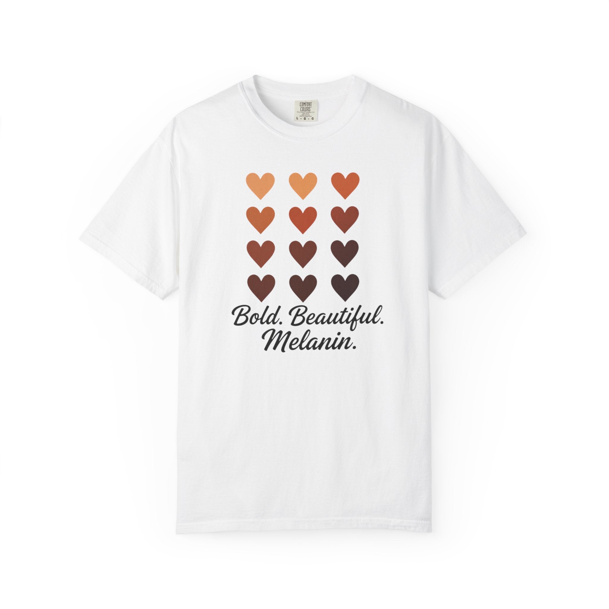 Bold Beautiful Melanin Hearts Tee