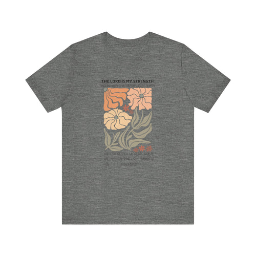 Boho Retro Flower T-shirt with Psalm 28:7 Tee