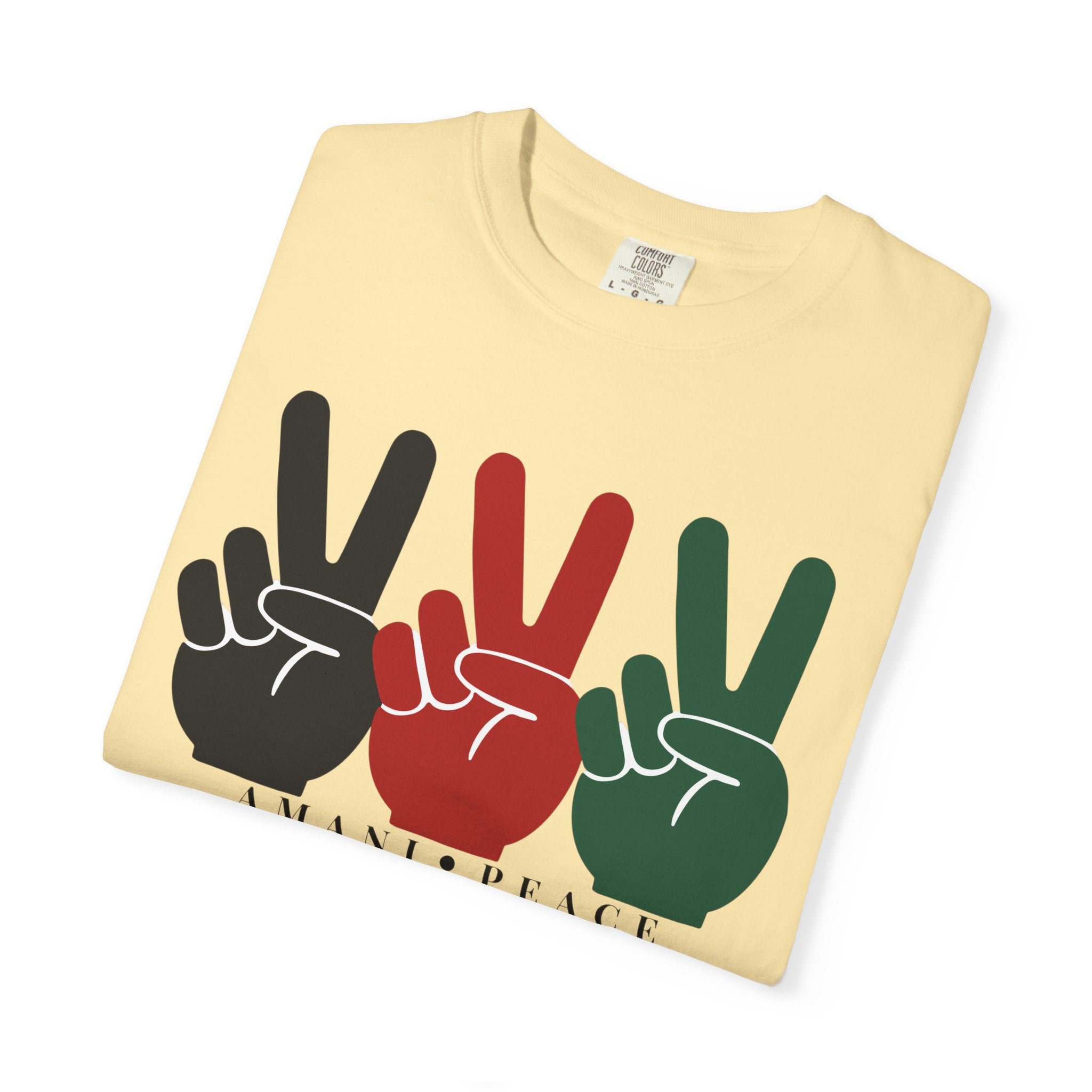 Peace Sign Trio T-Shirt — Black Red Green Retro Vibes