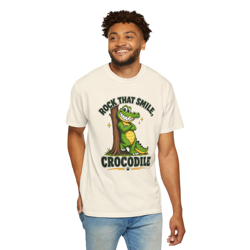 Rock That Smile Crocodile Adult Tee – Fun Graphic Crocodile Shirt