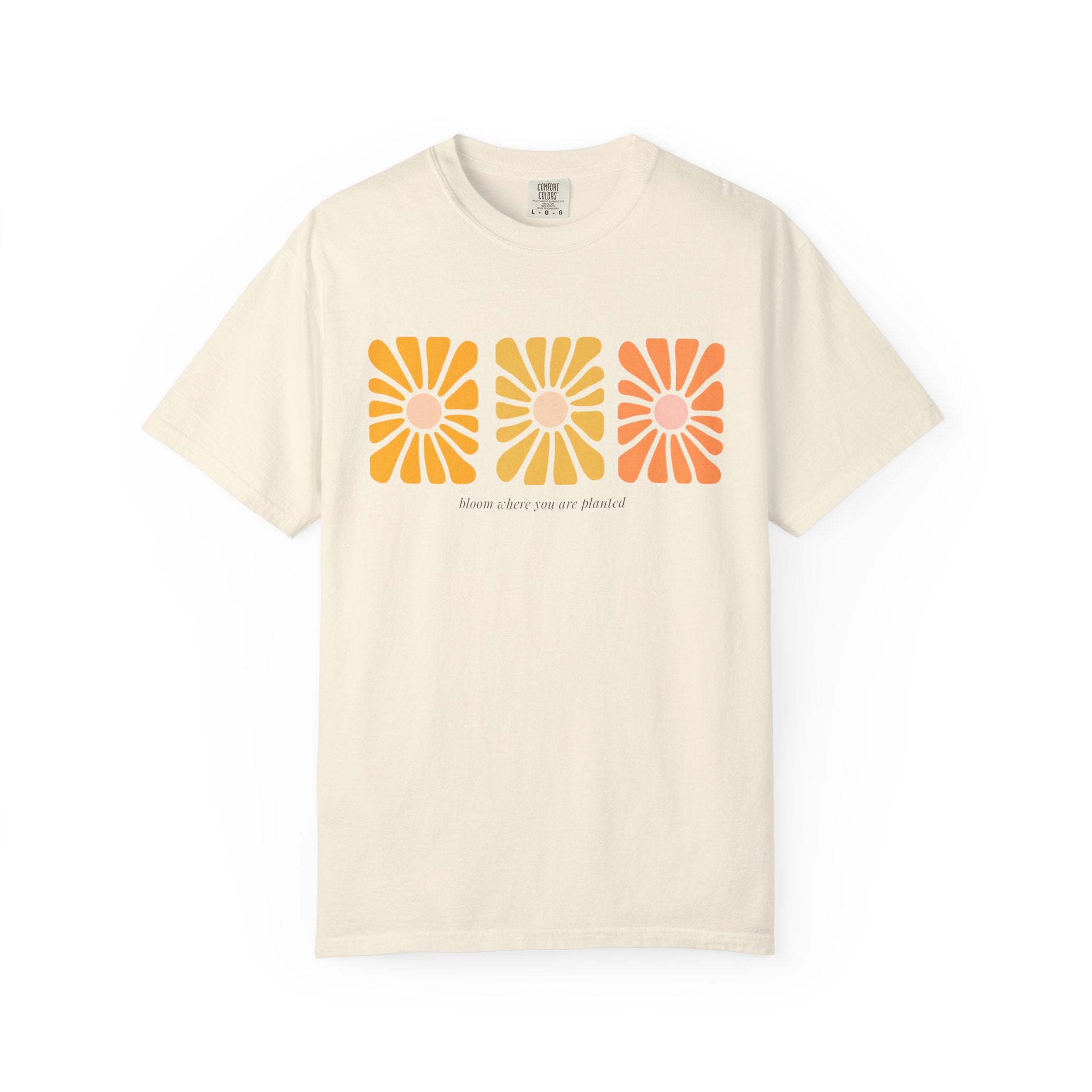 Retro 3-Daisy Graphic T-Shirt — "Bloom in the Present"