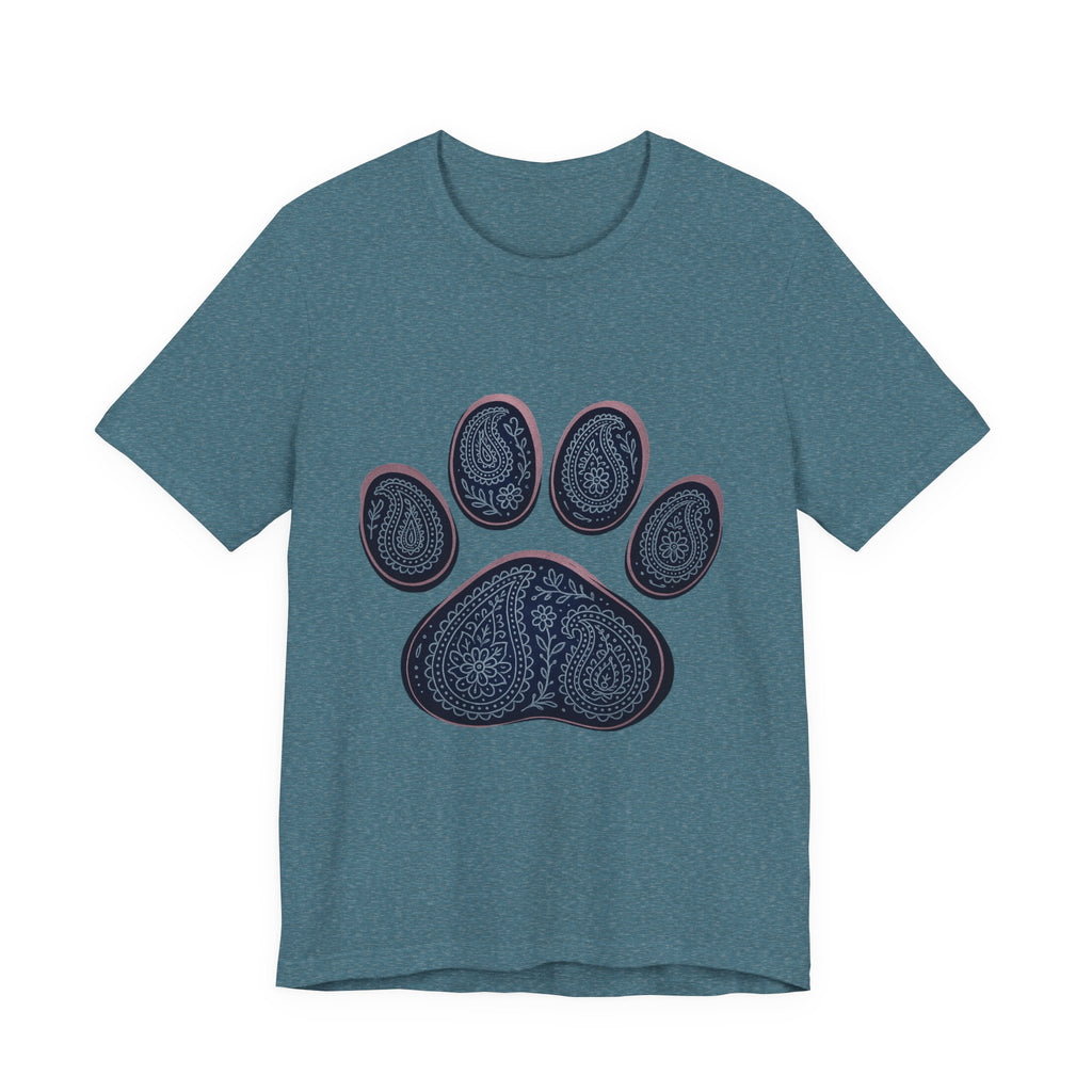 Blue Paisley Paw  Tee