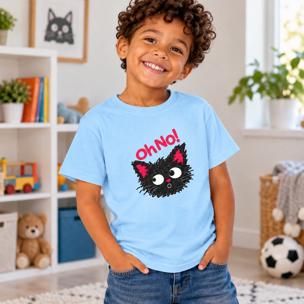Oh No Cat™ Chauncey Graphic T-Shirt – Funny Black Cat Unisex Tee