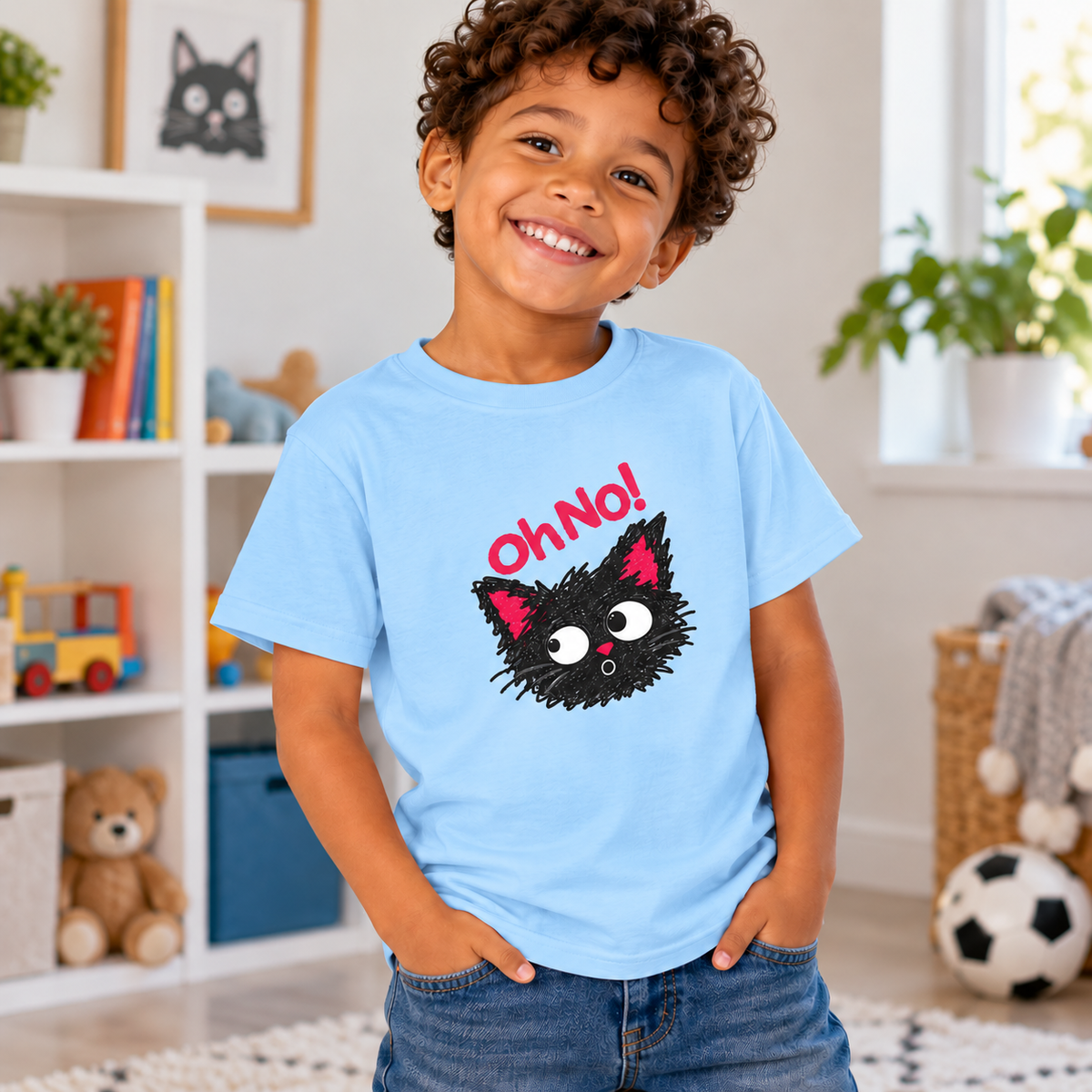 Oh No Cat™ Chauncey Graphic T-Shirt – Funny Black Cat Unisex Tee