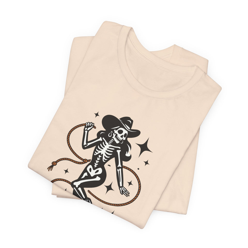 Cowgirl Skeleton Graphic Tee — Western Cowboy Skull Tee