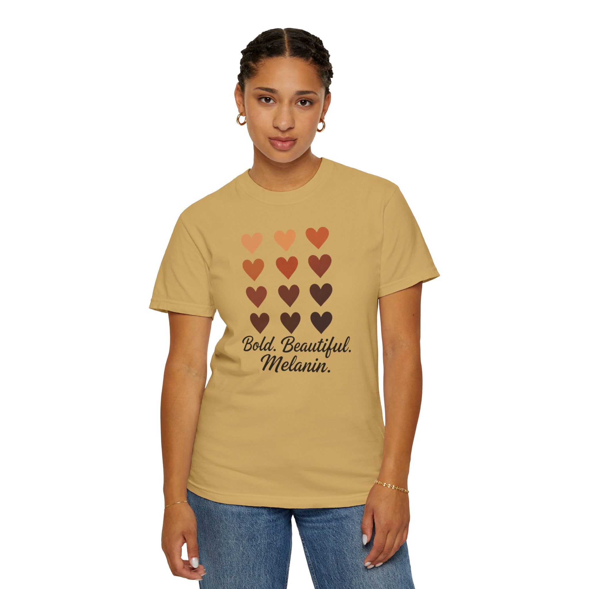 Bold Beautiful Melanin Hearts Tee
