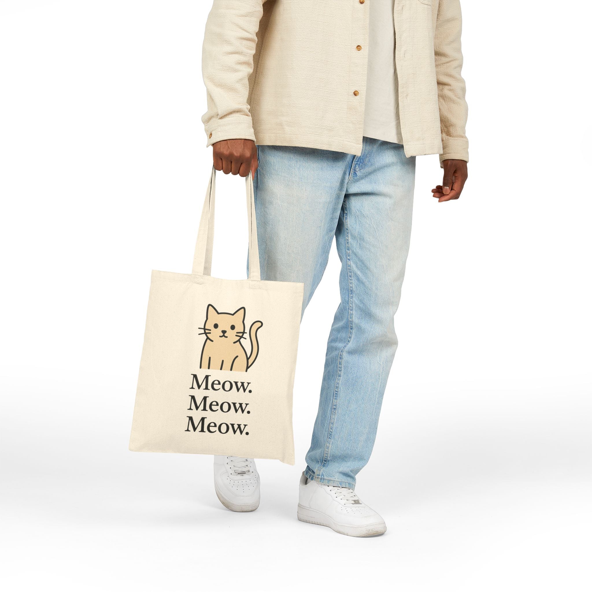 Meow Meow Meow Cute Minimal Cat Tote