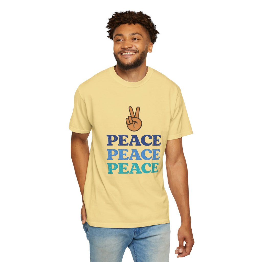 Peace Peace Peace T-Shirt — Retro Peace Sign Graphic Tee