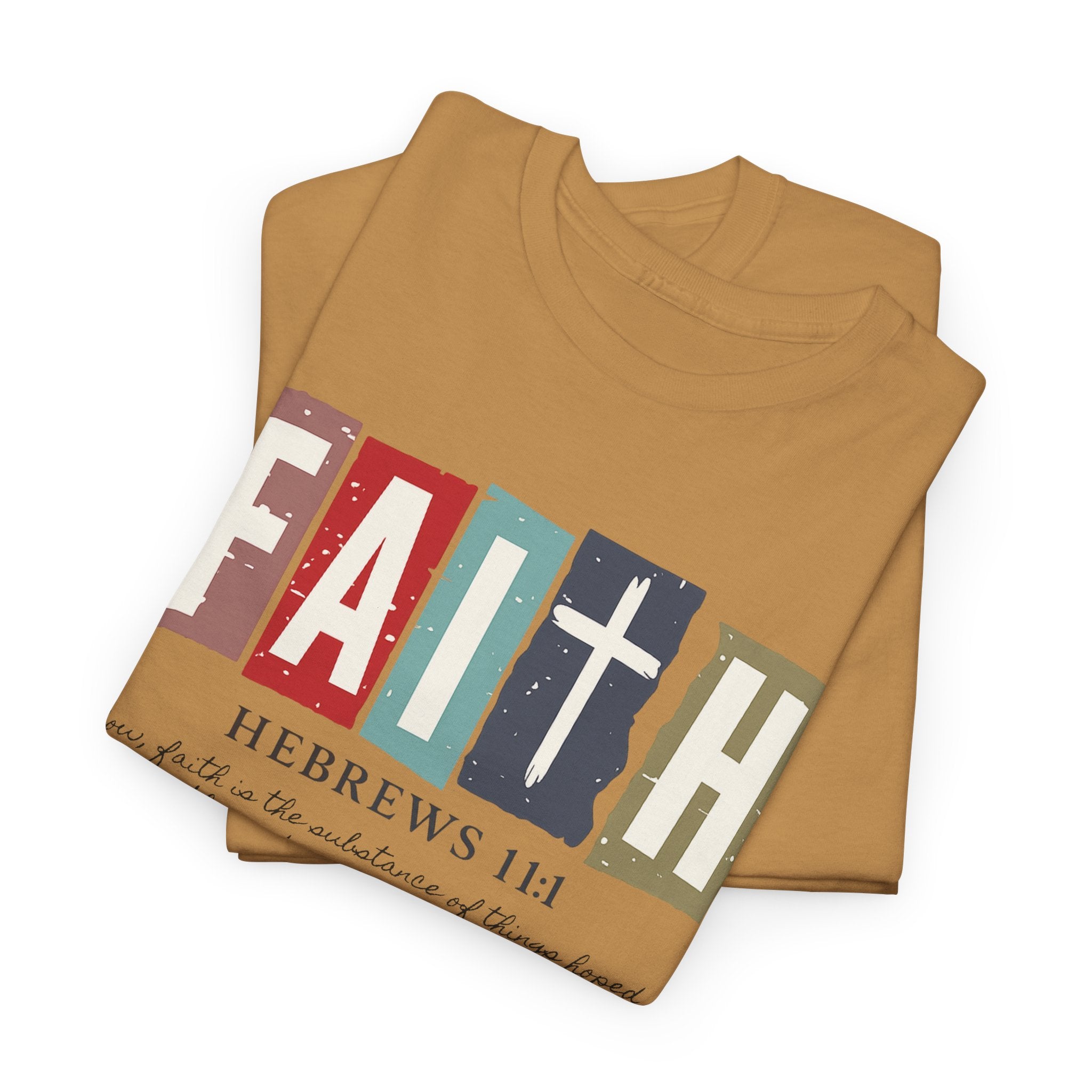 Funky Christian Tee - Colorful FAITH Design - Hebrews 11:1