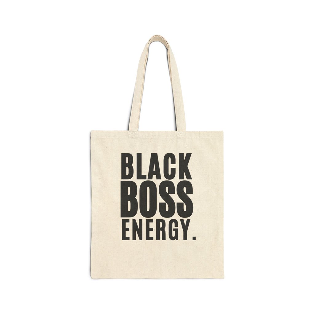 Tote Bag — "Black Boss Energy" Cotton Canvas Tote (Empowerment Gift)