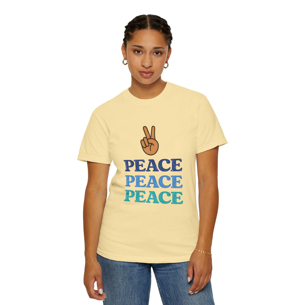 Peace Peace Peace T-Shirt — Retro Peace Sign Graphic Tee