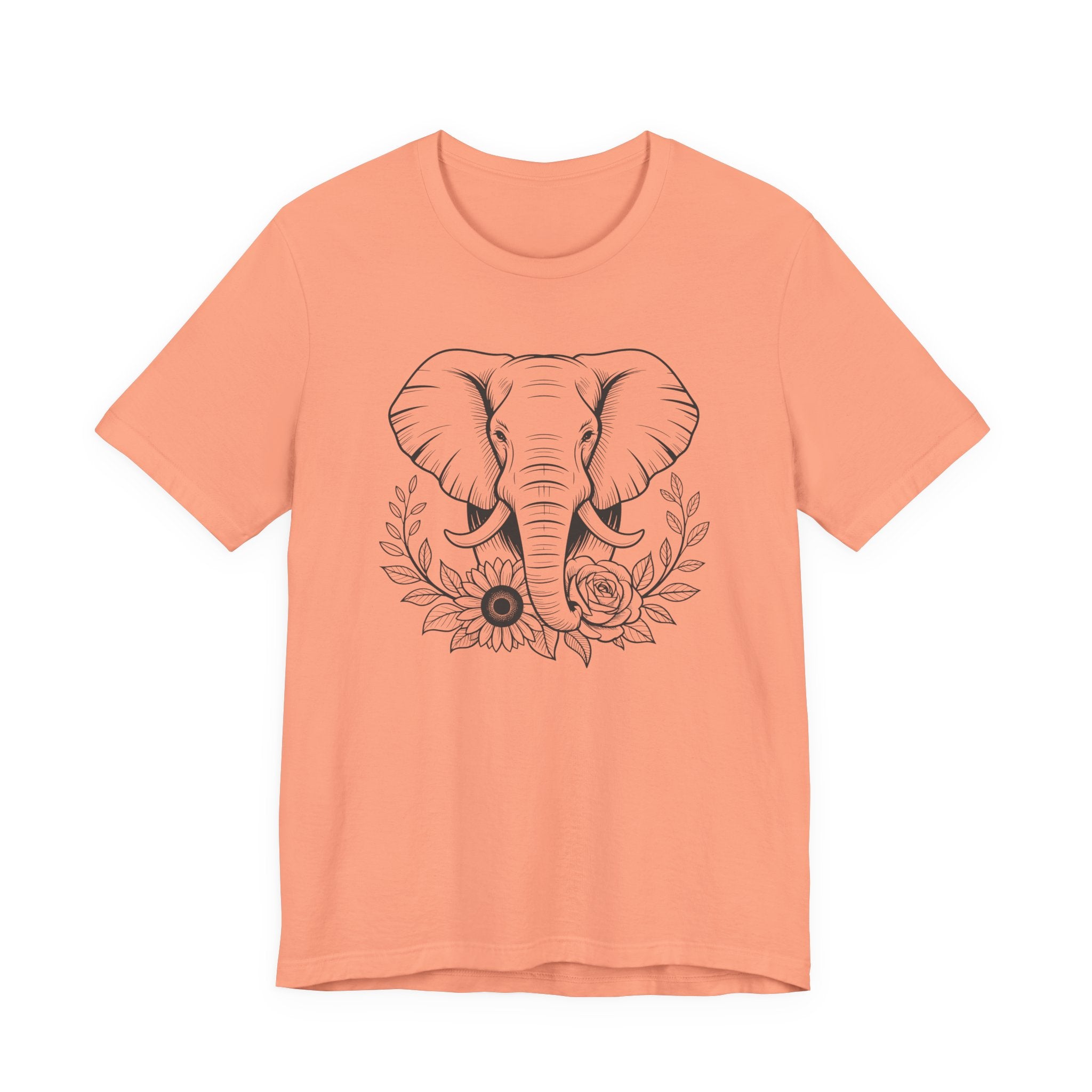 Elephant & Floral Strength T-Shirt — "Strength Meets Beauty"