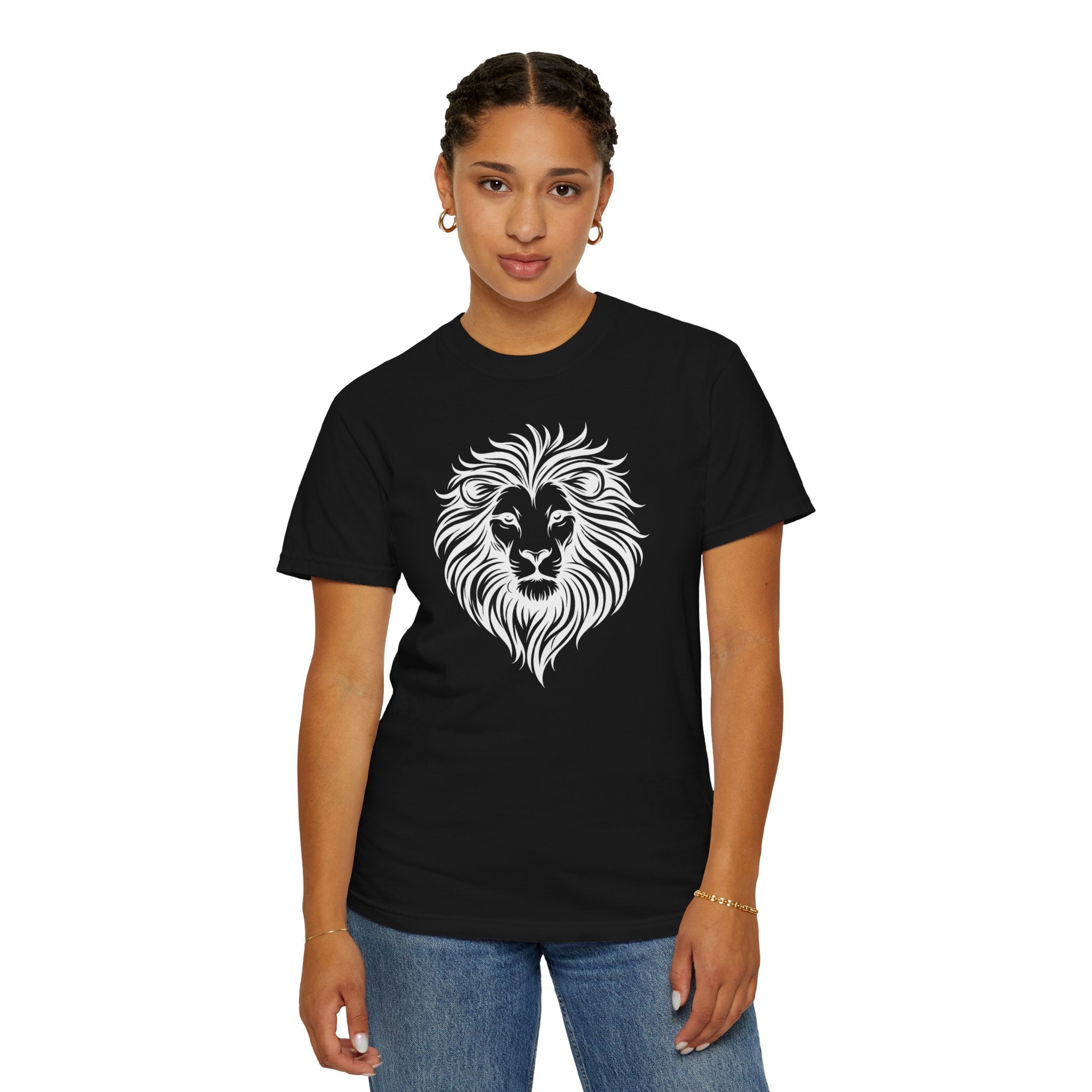 Lion Face Tee— Bold Tribal Mane Design