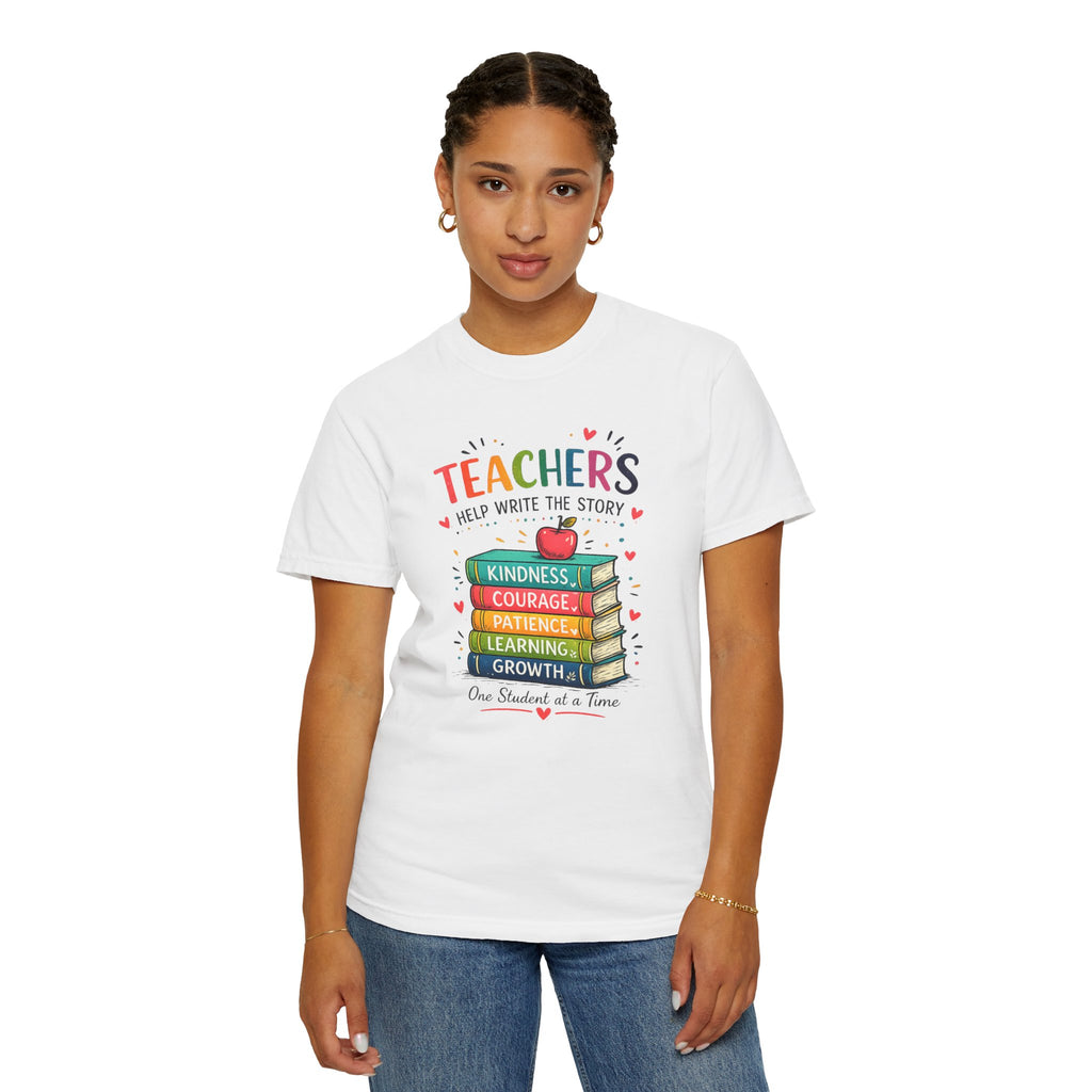 Teachers Help Write the Story Personalized Teacher T-Shirt™ | Custom Name Back | Premium Teacher Gift