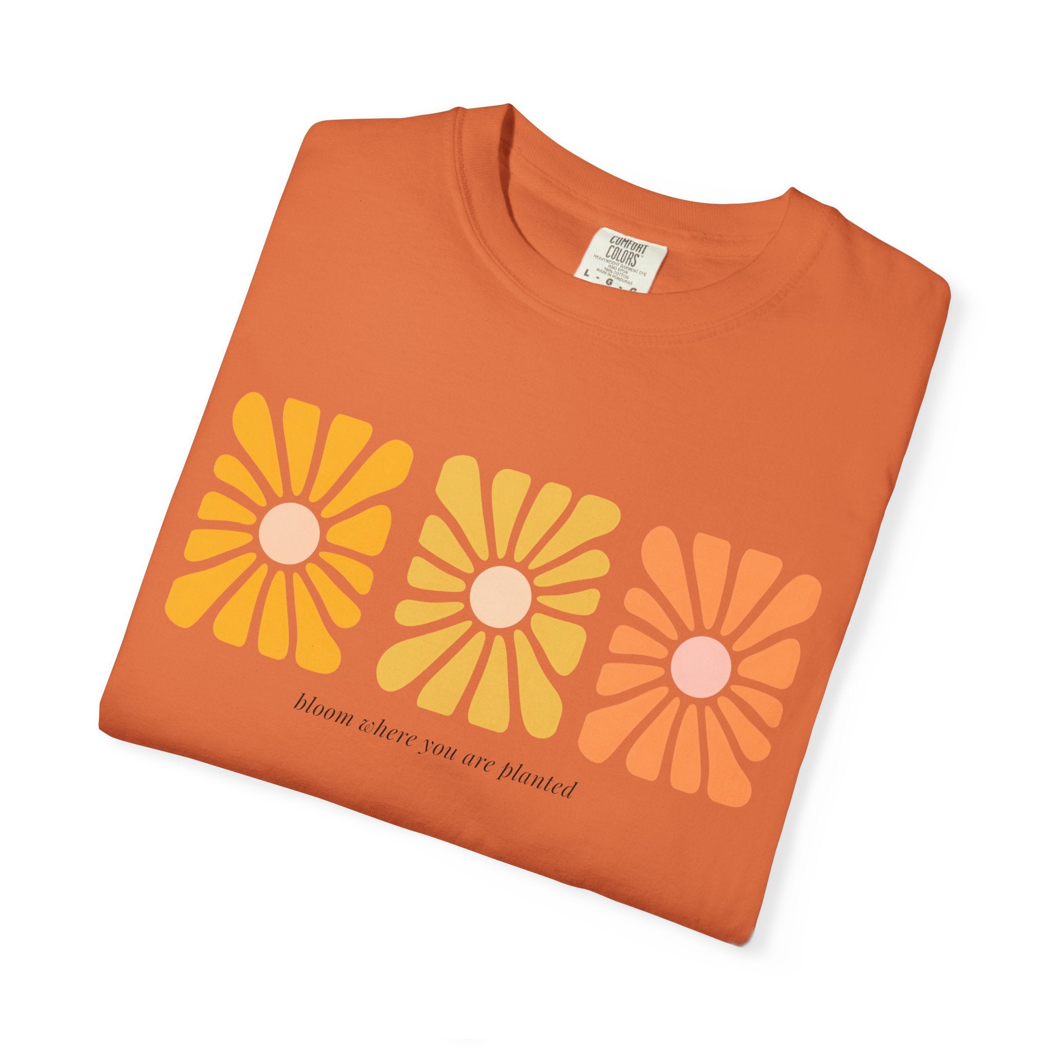 Retro 3-Daisy Graphic T-Shirt — "Bloom in the Present"