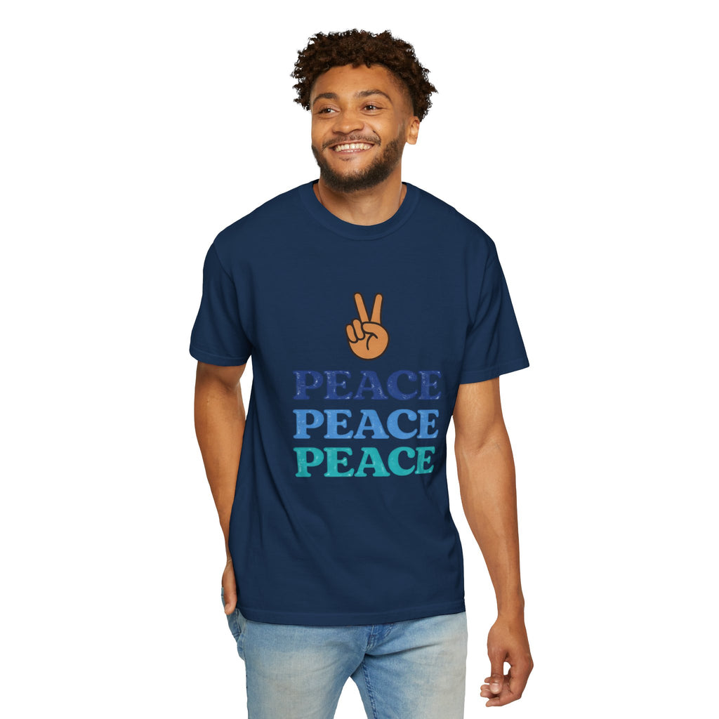 Peace Peace Peace T-Shirt — Retro Peace Sign Graphic Tee