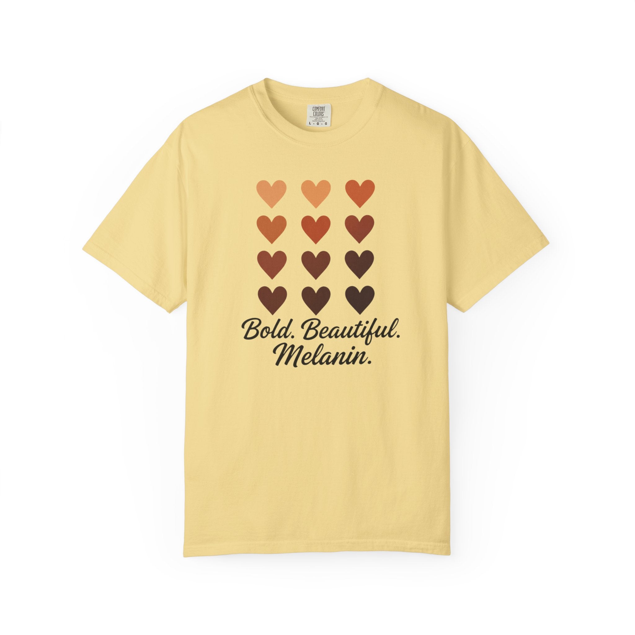 Bold Beautiful Melanin Hearts Tee