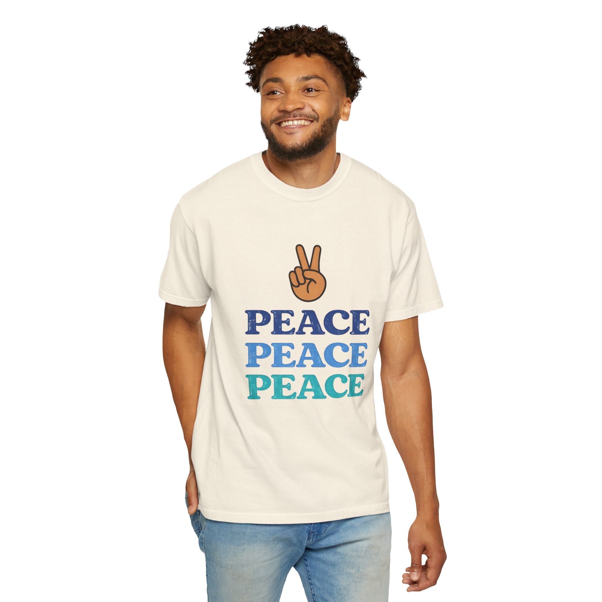 Peace Peace Peace T-Shirt — Retro Peace Sign Graphic Tee