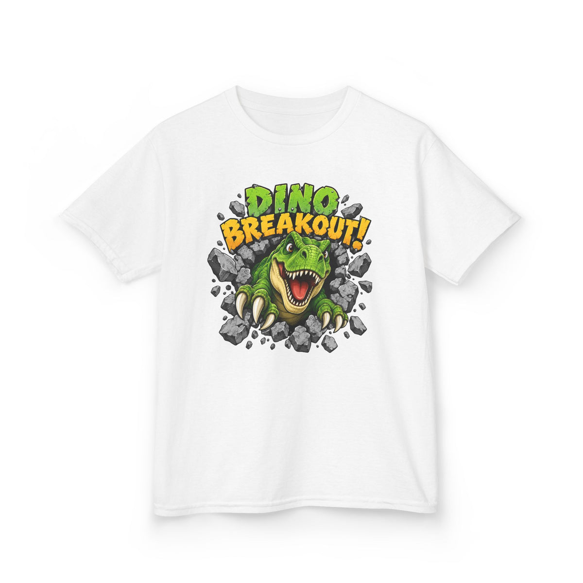 Dino Breakout Kids T-Shirt | T-Rex Dinosaur Graphic Tee