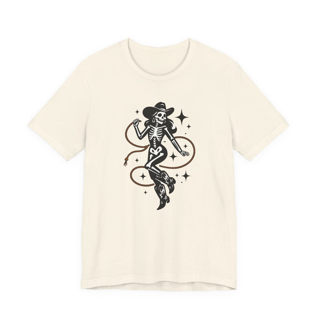 Cowgirl Skeleton Graphic Tee — Western Cowboy Skull Tee