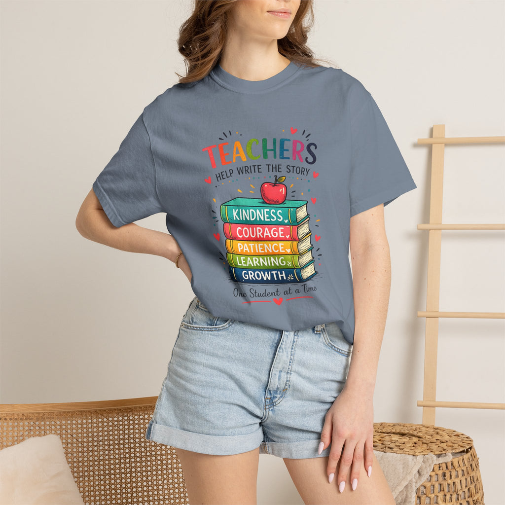 Teachers Help Write the Story Personalized Teacher T-Shirt™ | Custom Name Back | Premium Teacher Gift