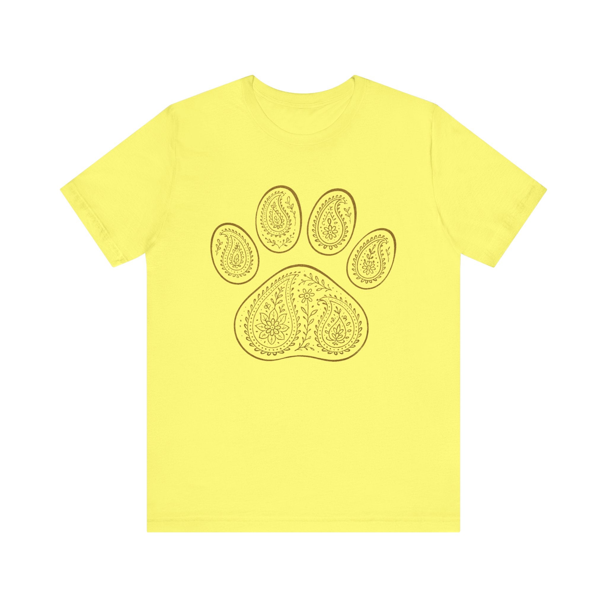 Gold Paisley Paw Print Tee