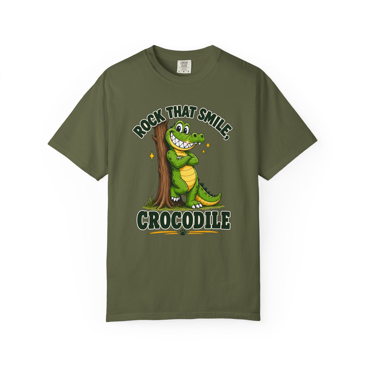 Rock That Smile Crocodile Adult Tee – Fun Graphic Crocodile Shirt