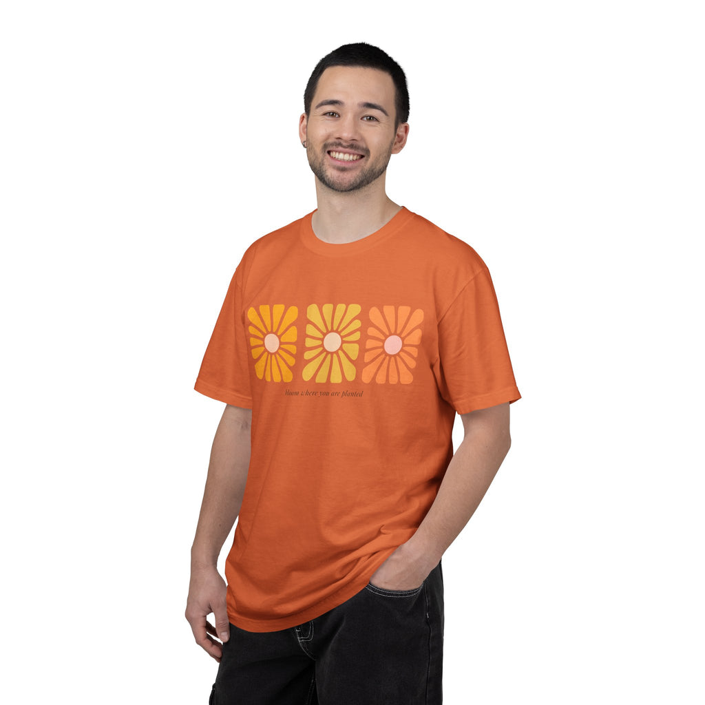 Retro 3-Daisy Graphic T-Shirt — "Bloom in the Present"