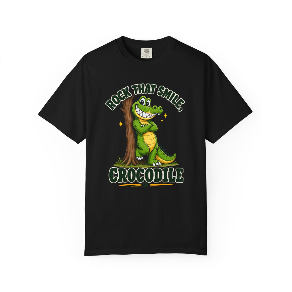 Rock That Smile Crocodile Adult Tee – Fun Graphic Crocodile Shirt